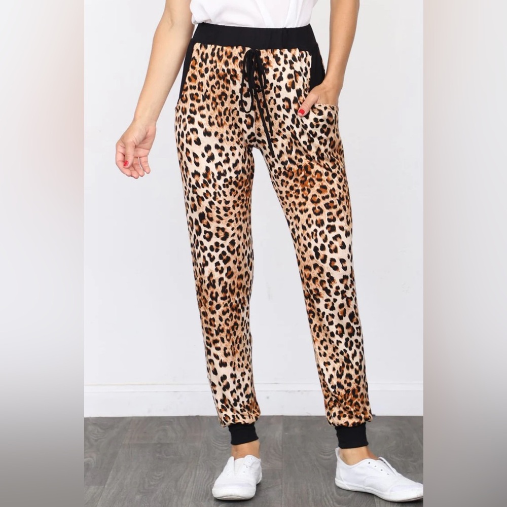 Bali Luxe Lounge Velour Leopard Print Loungewear Size Medium
